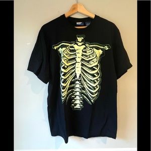 Halloween Glow In The Dark Skeleton T-Shirt Size Large